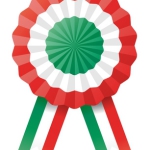 Kokarde Italien mit Stoffbändern