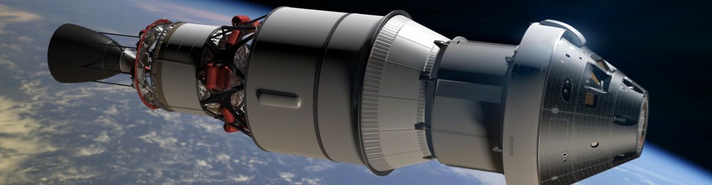 Un rendering della Orion e del modulo di servizio
